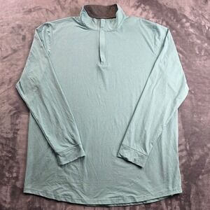 Swannies Quarter Zip Pullover Mens 2XL Light Blue Heathered Performance Golf Top